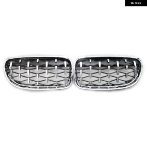 BMW 光沢ブラッククロームダイヤモンドメテオスタイルグリル 3シリーズ E90 E91 4 ドア LCI フェイスリフト 2009-2012 51137201969 - sliver