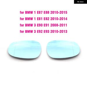 BMW サイドバックミラー ガラスヒーター防曇霜取りドアウイングミラー シート E90 E92 E93 M3 LCI スタイル E80 E81 E87 - a pair-Blue