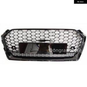アウディ RS5 スタイルフロントスポーツ六角メッシュハニカムフードグリル黒 A5/S5 B9 2017-2019 カー - Chrome Emblem