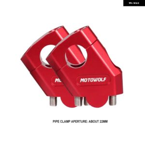 BMW 22MM 28MM オートバイ ハンドルバー ライザー モトクロス強化クランプマウントピット バイク バイク ヤマハ 用 - 22mm Red