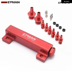 BMW 1/8インチ NPT 6 ポート真空マニホールドキット フィット ターボ ブーストインテークマニホールド EP-01SYG - Red