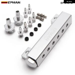 BMW 1/8インチ NPT 6 ポート真空マニホールドキット フィット ターボ ブーストインテークマニホールド EP-01SYG - Silver