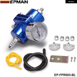 BMW 汎用 0-140 PSI 燃圧レギュレーター FPR/ゲージ E39 5シリーズフェイスリフト 2000-2003 EP-FPR003 - Blue