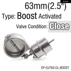 BMW ブースト活性化 エキゾースト カットアウト/ダンプ 51MM /60MM /63MM /70MM /76MM クローズスタイル圧力: 約 1 BAR E90 - 63mm