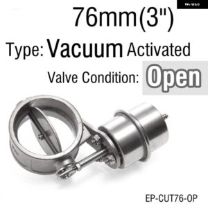 BMW 真空作動排気カットアウト/ダンプ 51MM /60MM /63MM /70MM /76MM オープンスタイル圧力: 約 1 BAR E30 325I 318I - 76mm