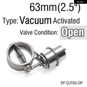 BMW 真空作動排気カットアウト/ダンプ 51MM /60MM /63MM /70MM /76MM オープンスタイル圧力: 約 1 BAR E30 325I 318I - 63mm