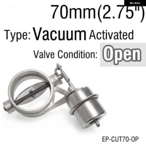 BMW 真空作動排気カットアウト/ダンプ 51MM /60MM /63MM /70MM /76MM オープンスタイル圧力: 約 1 BAR E30 325I 318I - 70mm