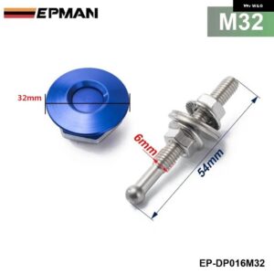 BMW 1.25インチ 汎用 スタイル プッシュボタン ビレットフードピンロッククリップキット クイックピン など EP-DP016M32/EP-DP017M32 - DP016M32BL
