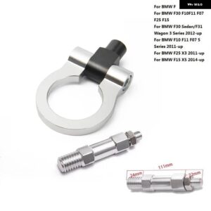 BMW スポーツカー牽引フック レーシング 牽引バー自動トレーラーリング F30 F10 F11 F07 F25 X3 F15 X5 ユーロスタイル EP-RTHLPH015 - Circular Silver