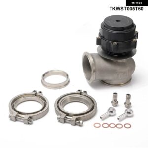 BMW レーシング ビレットアルミ車 60MM VBAND V60 フランジ ターボ ウエストゲート スバル ホンダ TKWST005T60 - black