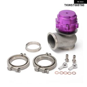 BMW レーシング ビレットアルミ車 60MM VBAND V60 フランジ ターボ ウエストゲート スバル ホンダ TKWST005T60 - Purple