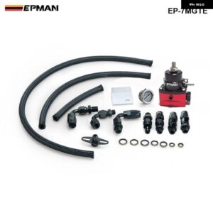 BMW レーシング 燃圧レギュレーターゲージキット ブラック + ブラック継手オイルライン付き ミニクーパー R53 EP-7MGTE - EPMAN
