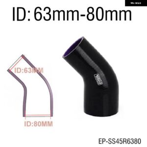 BMW 2インチ -2.5インチ 4層 シリコン 45度エルボー減速ホース ブラック E36 M3/325I 51-76/57-70/57-76/63-76MM EP-SS45R - Color