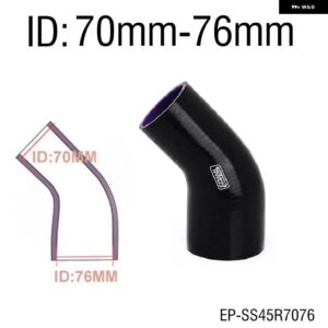 BMW 2インチ -2.5インチ 4層 シリコン 45度エルボー減速ホース ブラック E36 M3/325I 51-76/57-70/57-76/63-76MM EP-SS45R - Color