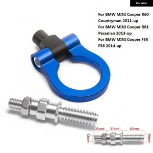 BMW スポーツ CNC ビレットアルミフロント/リア欧州車牽引フック ミニ R60 R61 11UP ユーロスタイル EP-RTHLPH012 - blue