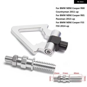 BMW スポーツ CNC ビレットアルミフロント/リア欧州車牽引フック ミニ R60 R61 11UP ユーロスタイル EP-RTHLPH012 - Silver