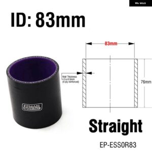アウディ 4層 シリコン インタークーラー ターボ インテークパイプ カプラーホース TT/S3/セアト レオン用 70MM 76MM 80MM 83MM 89MM EP-ESS0R70 - 83mm
