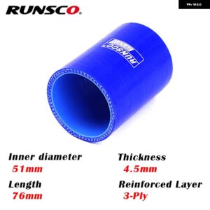 BMW 3層 0度ストレート シリコン ホース インタークーラー ターボ 吸気管カプラーホース 32 38 51 60 63 70 76 80 83 102 127MM - Blue ID 51mm