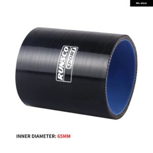 アウディ BMW ID 51/57/63/76/89MM 3層 0度ストレート シリコン ホース インタークーラー ターボ 吸気管カプラーホース / / ホンダ 用黒 - BLACK ID-65mm