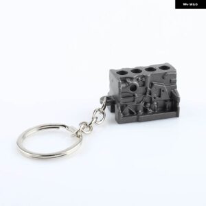 BMW 合金金属 エンジン シリンダー ブロックキーホルダー 4 気筒 エンジン ボディ キーリング ホンダ - gray