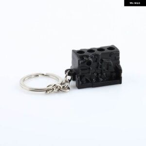 BMW 合金金属 エンジン シリンダー ブロックキーホルダー 4 気筒 エンジン ボディ キーリング ホンダ - black