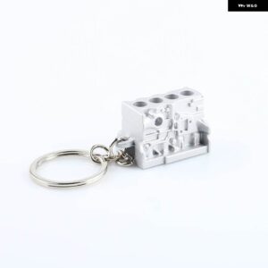 BMW 合金金属 エンジン シリンダー ブロックキーホルダー 4 気筒 エンジン ボディ キーリング ホンダ - Silver