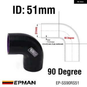 スバル 90度エルボカプラー シリコン ホース 冷却ラジエーター インプレッサ 38MM 45MM 48MM 51MM 57MM 60MM 63 - 51mm