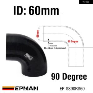 スバル 90度エルボカプラー シリコン ホース 冷却ラジエーター インプレッサ 38MM 45MM 48MM 51MM 57MM 60MM 63 - 60mm