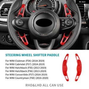 BMW トップ ABS ミニクーパー S カントリーマン F54 F55 F56 F57 F60 カブリオレ ステアリングホイール パドルシフター カバー トリム - Red Carbon Fibre
