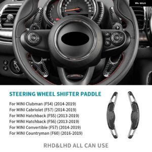 BMW トップ ABS ミニクーパー S カントリーマン F54 F55 F56 F57 F60 カブリオレ ステアリングホイール パドルシフター カバー トリム - Black Carbon Fibre