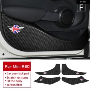 BMW 革カーボンテクスチャ ステッカー ドア抗キックパッド ミニクーパー S F54 F55 F56 F60 R56 R60 カントリーマン - CF for R60 4pcs