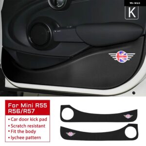 BMW 革カーボンテクスチャ ステッカー ドア抗キックパッド ミニクーパー S F54 F55 F56 F60 R56 R60 カントリーマン - Leather for R55 R56