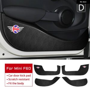 BMW 革カーボンテクスチャ ステッカー ドア抗キックパッド ミニクーパー S F54 F55 F56 F60 R56 R60 カントリーマン - CF for F60 4pcs