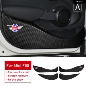 BMW 革カーボンテクスチャ ステッカー ドア抗キックパッド ミニクーパー S F54 F55 F56 F60 R56 R60 カントリーマン - CF for F55 4pcs