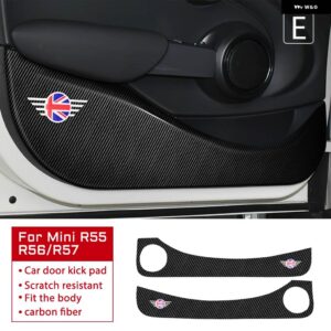 BMW 革カーボンテクスチャ ステッカー ドア抗キックパッド ミニクーパー S F54 F55 F56 F60 R56 R60 カントリーマン - CF for R55 R56 R57