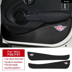 BMW 革カーボンテクスチャ ステッカー ドア抗キックパッド ミニクーパー S F54 F55 F56 F60 R56 R60 カントリーマン - Leather for F56 F57