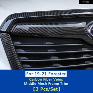 スバル フロントセンターメッシュグリル ストリップ トリム カバー 装飾 ステッカー ミドルメッシュ フォレスター 19-21 - CF Style Black