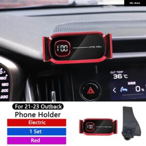 スバル 電話ホルダー 中央エアベント マウントスタンド GPS 電動携帯ブラケットサポート アウトバック 2021-2023 - Electric Red
