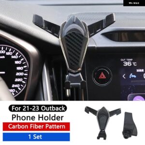 スバル 電話ホルダー 中央エアベント マウントスタンド GPS 電動携帯ブラケットサポート アウトバック 2021-2023 - CF Black Style