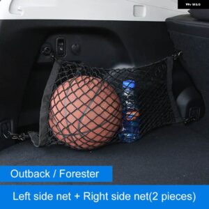 スバル ナイロン車バックリア トランク 収納メッシュバッグ オーガナイザーネットオート フォレスターアウトバックレガシィ XV 2013-201 - Left Right Mesh
