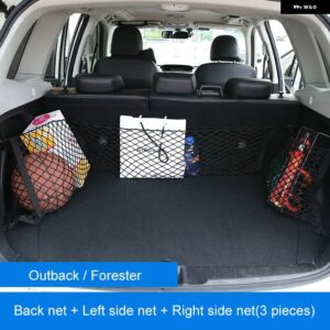 スバル ナイロン車バックリア トランク 収納メッシュバッグ オーガナイザーネットオート フォレスターアウトバックレガシィ XV 2013-201 - Back Left Right