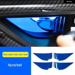 スバル ステンレス 自動 インナードア ハンドルボウル ステッカー 装飾 トリム XV 2018-21 インテリア - blue