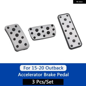 スバル アクセルブレーキ フットレスト ガスペダル パッド ステンレス ゴムカー フォレスター 13-18 19-24 XV 2018-2022 - Outback 15-20 3Pcs