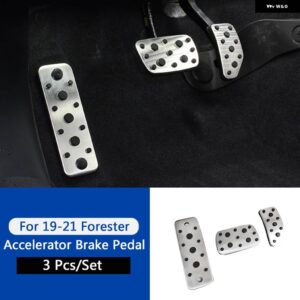 スバル アクセルブレーキ フットレスト ガスペダル パッド ステンレス ゴムカー フォレスター 13-18 19-24 XV 2018-2022 - Forester 19-24 3Pcs