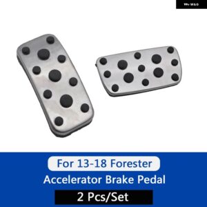 スバル アクセルブレーキ フットレスト ガスペダル パッド ステンレス ゴムカー フォレスター 13-18 19-24 XV 2018-2022 - Forester 13-18 2Pcs