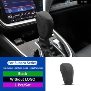 スバル ギアシフト ノブカバー ギアヘッドノブ ステッカー スエード シリーズフォレスターアウトバック XV レガシィインプレッサ - Leather Black B