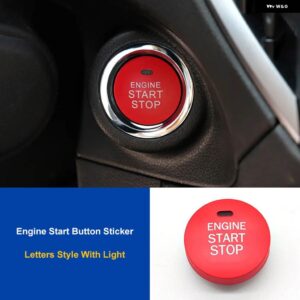 スバル エンジン スタートストップボタン カバー ステッカー 交換用レッド フォレスターアウトバック XV BRZ インプレッサ 2015-20 - Red A