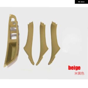 BMW 左ハンドル LHD 5シリーズ F10 F11 黒車内 インナードア ハンドルパネル プルトリム カバー - beige -4PCS