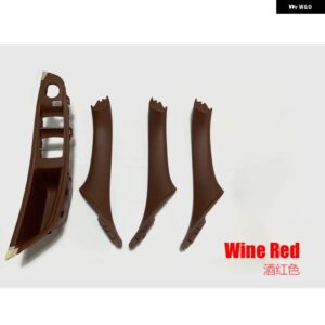 BMW 左ハンドル LHD 5シリーズ F10 F11 黒車内 インナードア ハンドルパネル プルトリム カバー - wine red- 4PCS