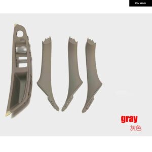 BMW 左ハンドル LHD 5シリーズ F10 F11 黒車内 インナードア ハンドルパネル プルトリム カバー - gery-4PCS